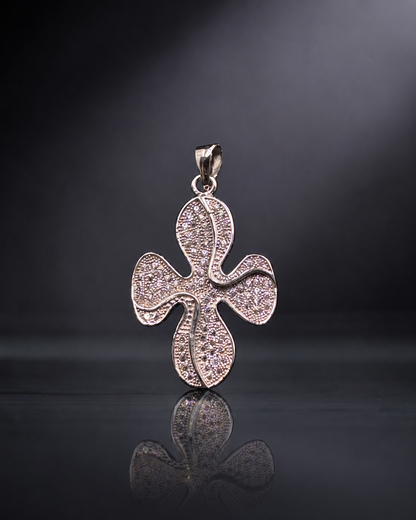 Sparkling CZ Flower Pendant