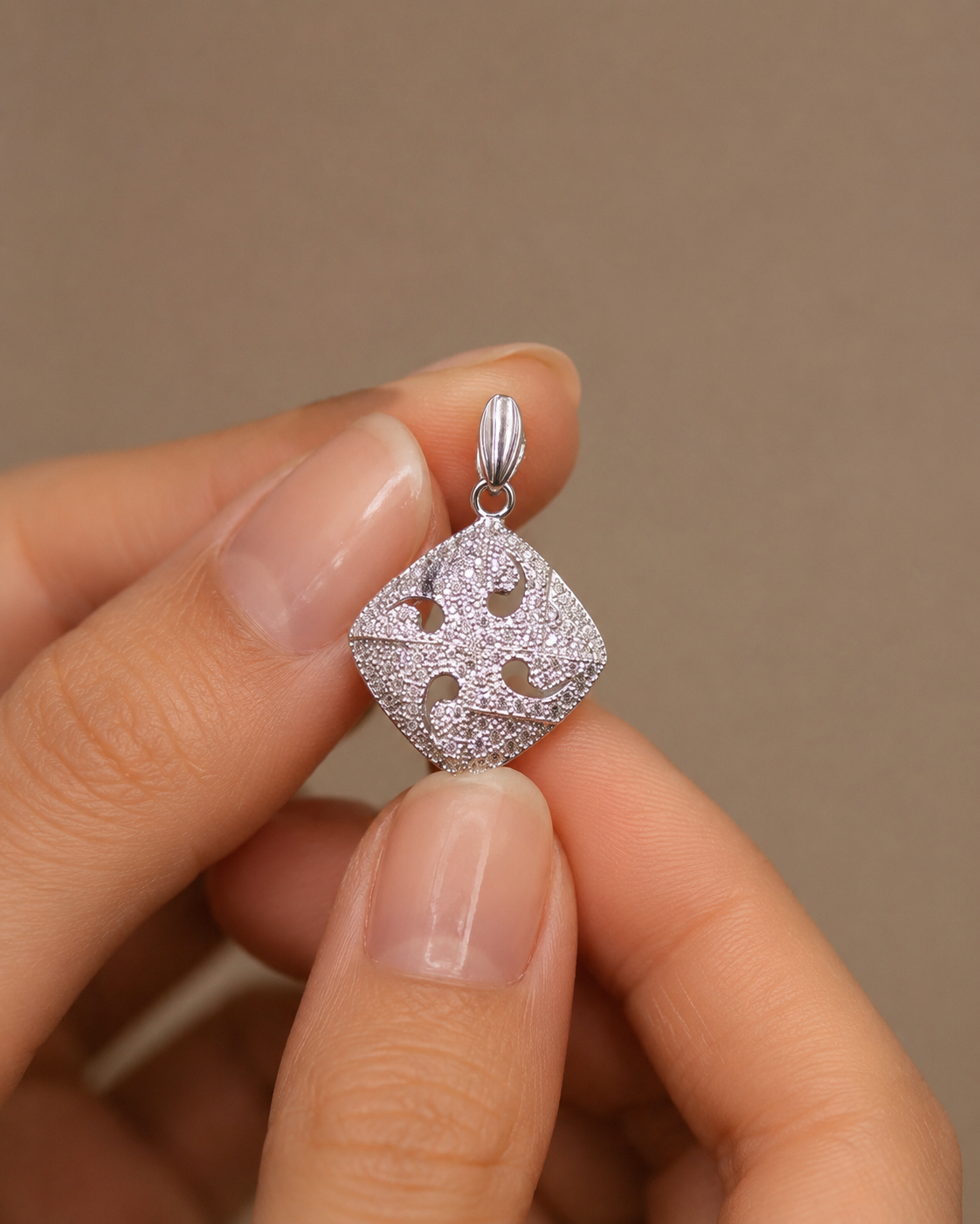 Modern Square CZ Pendant