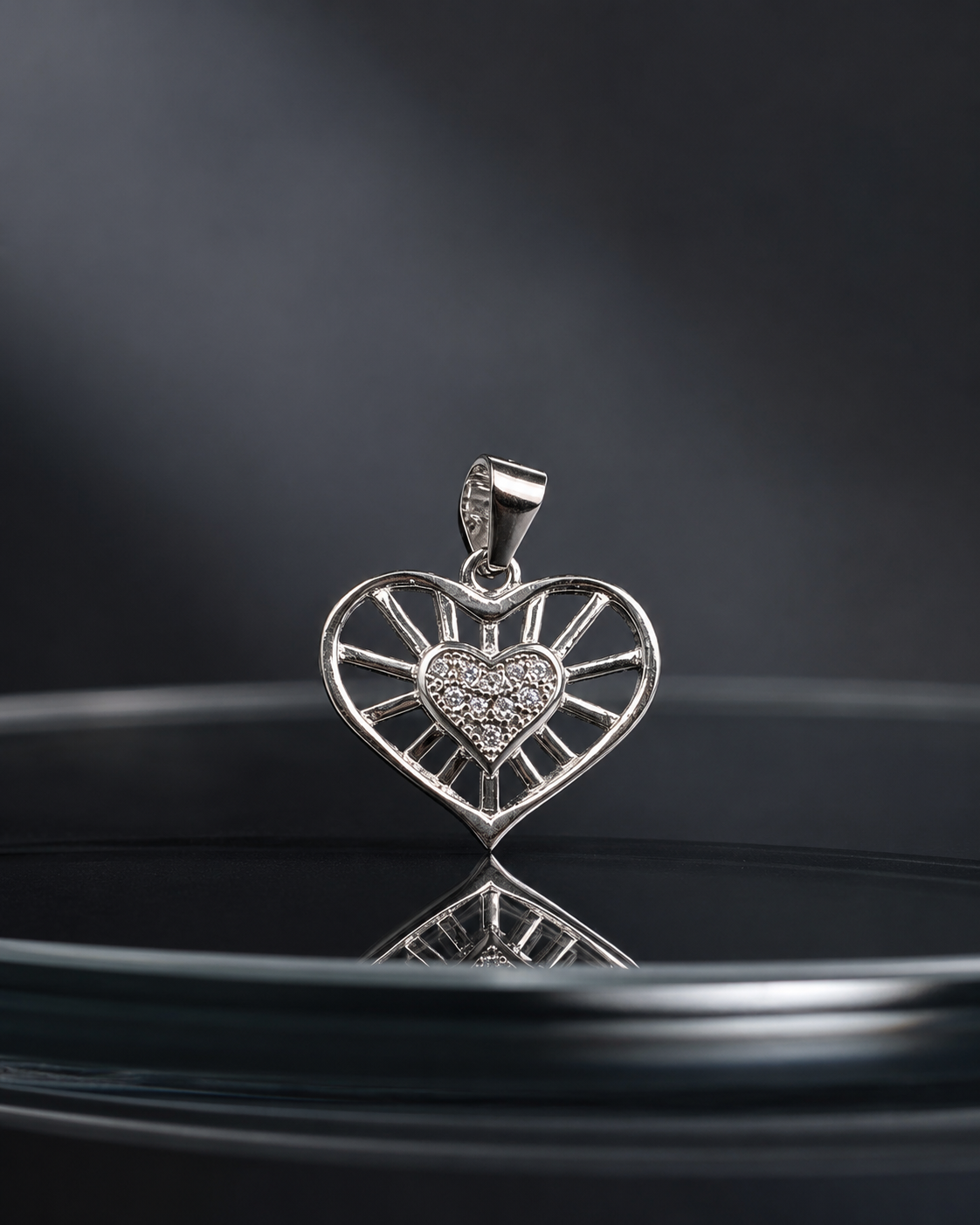 Dainty CZ Heart Pendant