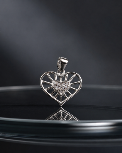 Dainty CZ Heart Pendant
