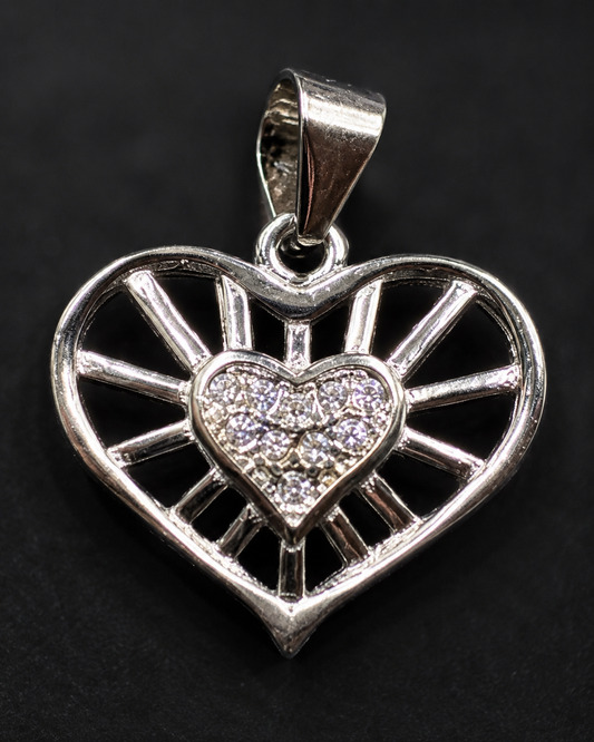 Dainty CZ Heart Pendant