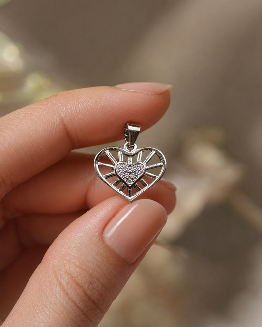 Dainty CZ Heart Pendant