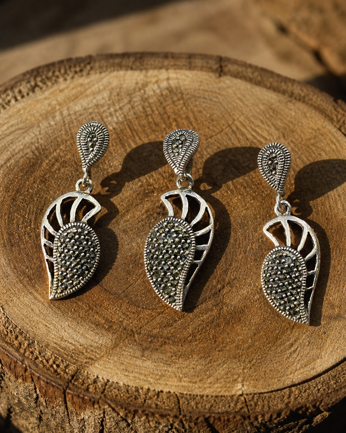 Angelic Marcasite Wing Set