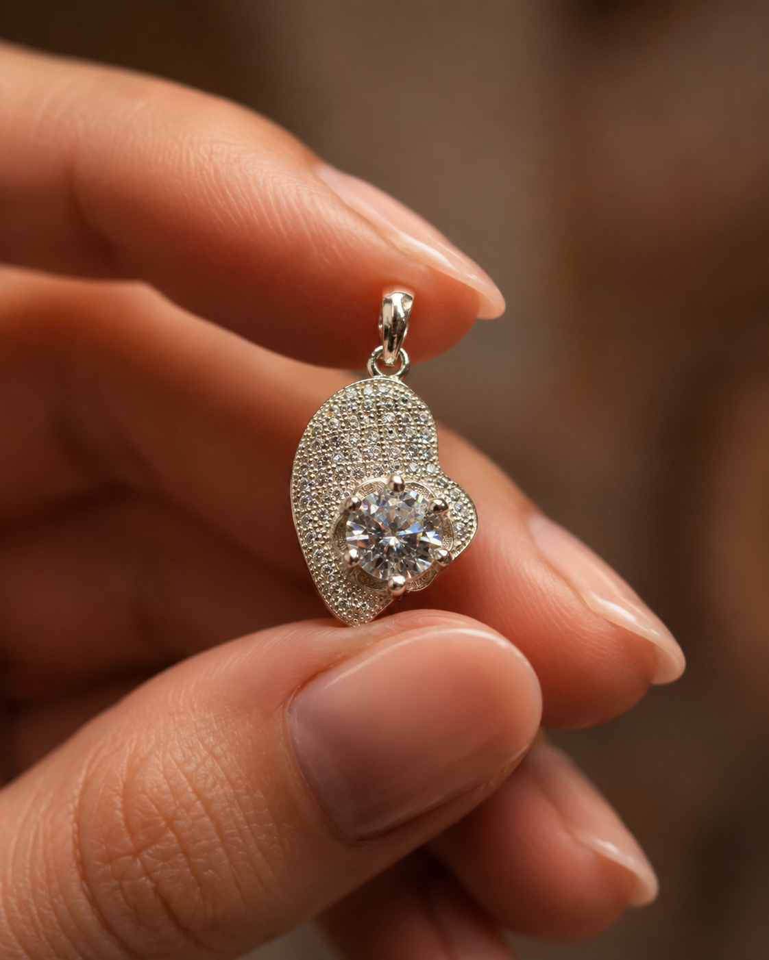 Romantic CZ Heart Shape Set