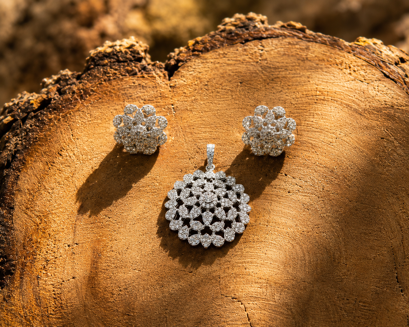 Delicate CZ Wind Flower Set