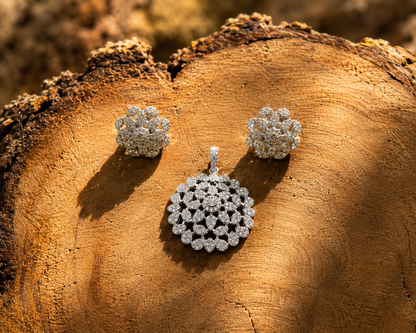 Delicate CZ Wind Flower Set