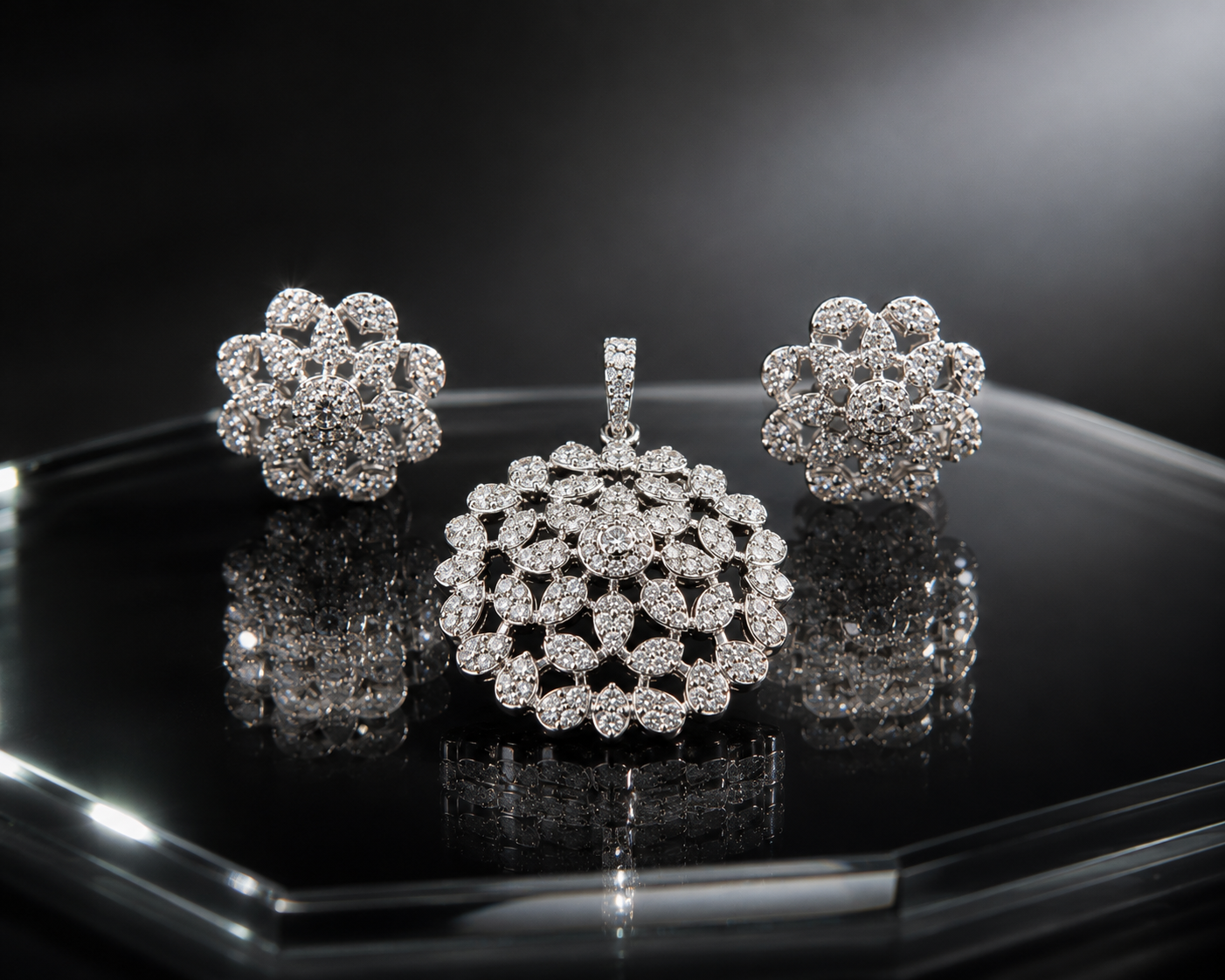 Delicate CZ Wind Flower Set