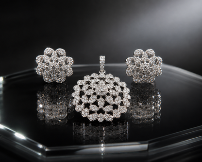 Delicate CZ Wind Flower Set