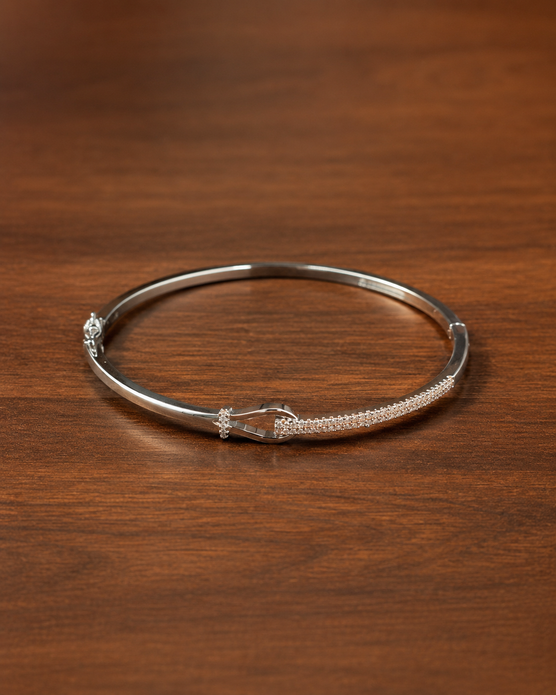 Rose Knot Silver Kada