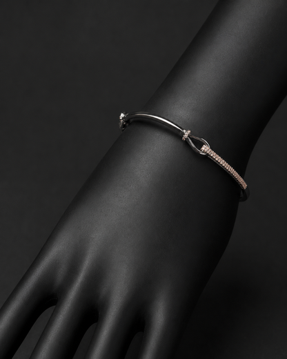 Rose Knot Silver Kada